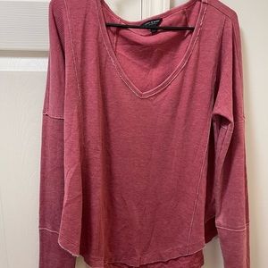 Lucky Brand Salmon waffle shirt